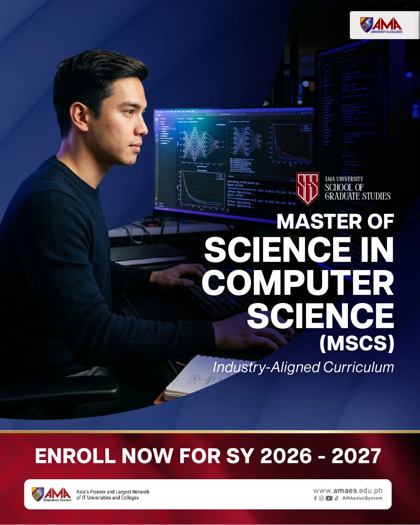 AMA University School of Graduate Studies Master of Science in Computer Science (MSCS) poster